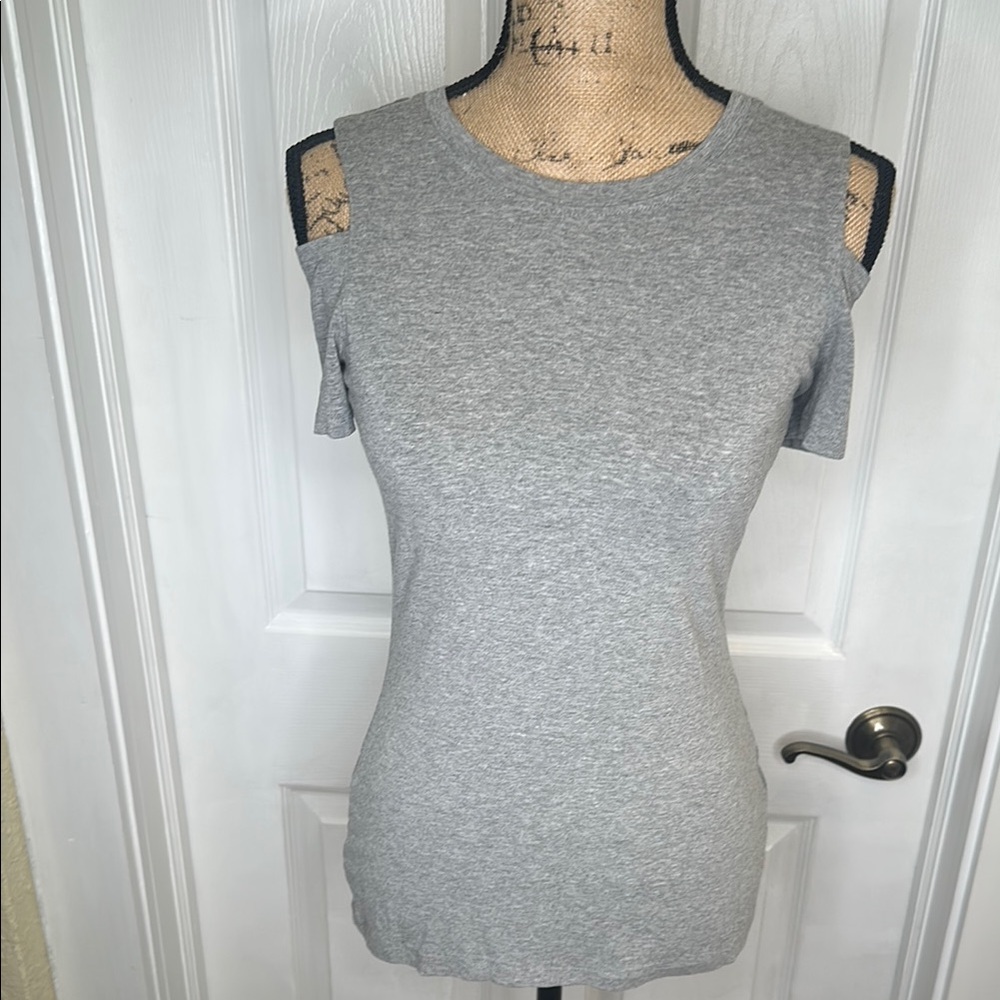 Gray Women's Cold Shoulder Top